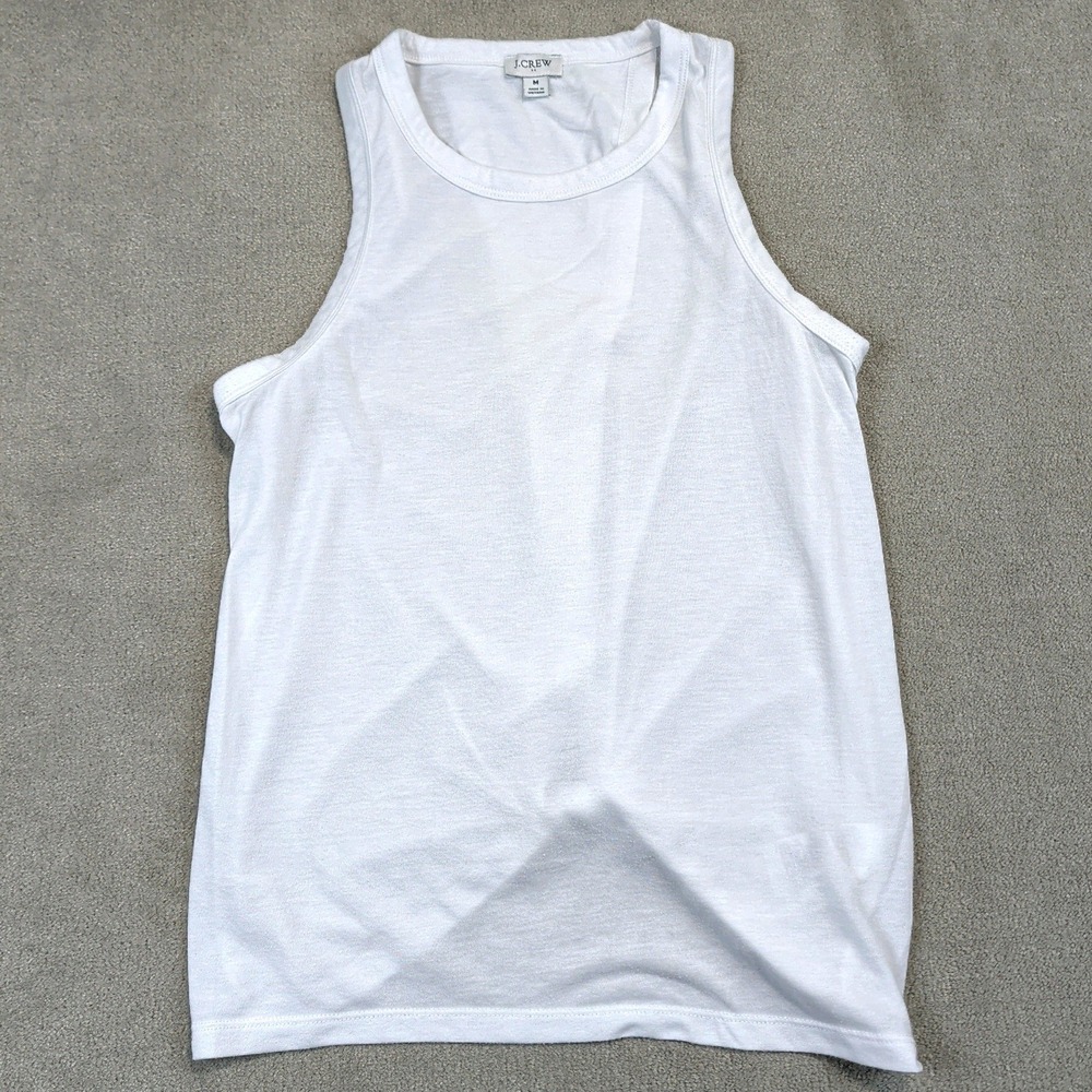 J.Crew Tank Top Womens Medium White Open Tulip Back Knot Detail Sleeveless Shirt